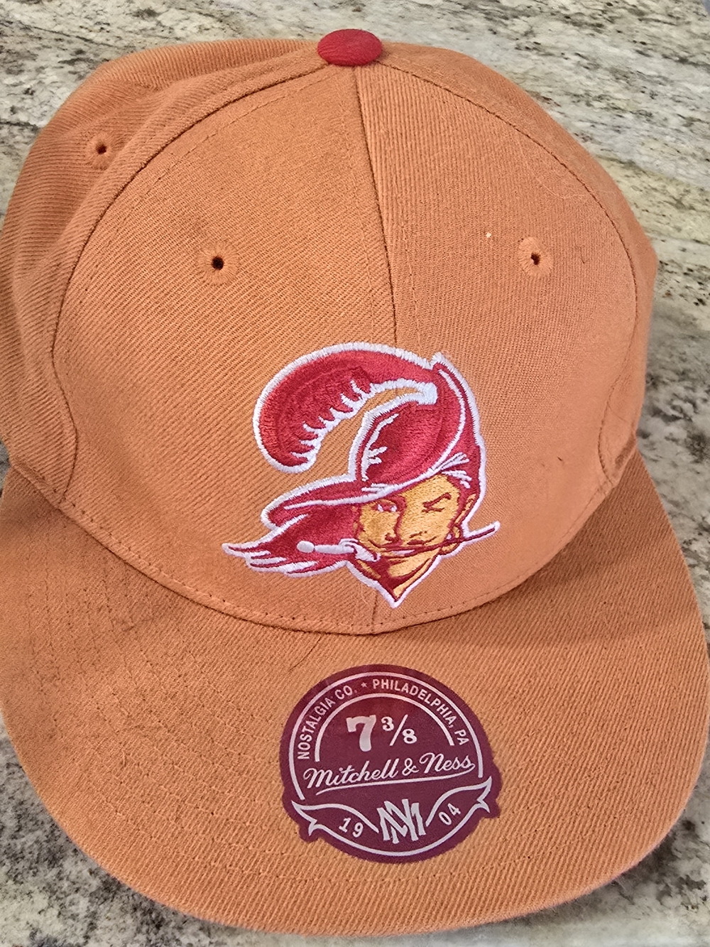 Mitchell & Ness Orange Pirate Logo Snapback